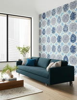 KATSUGI Cobalt & Turquoise by Schumacher Exuberant Prints Wallpaper – Schumacher 5006961