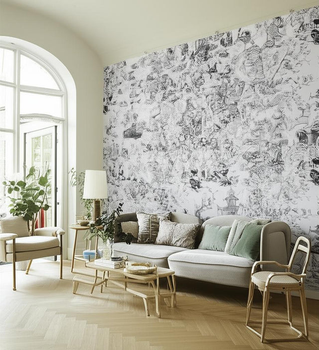 Chinois Smoke by Schumacher Scenic Chinoiserie Wallpaper – Schumacher 5007000