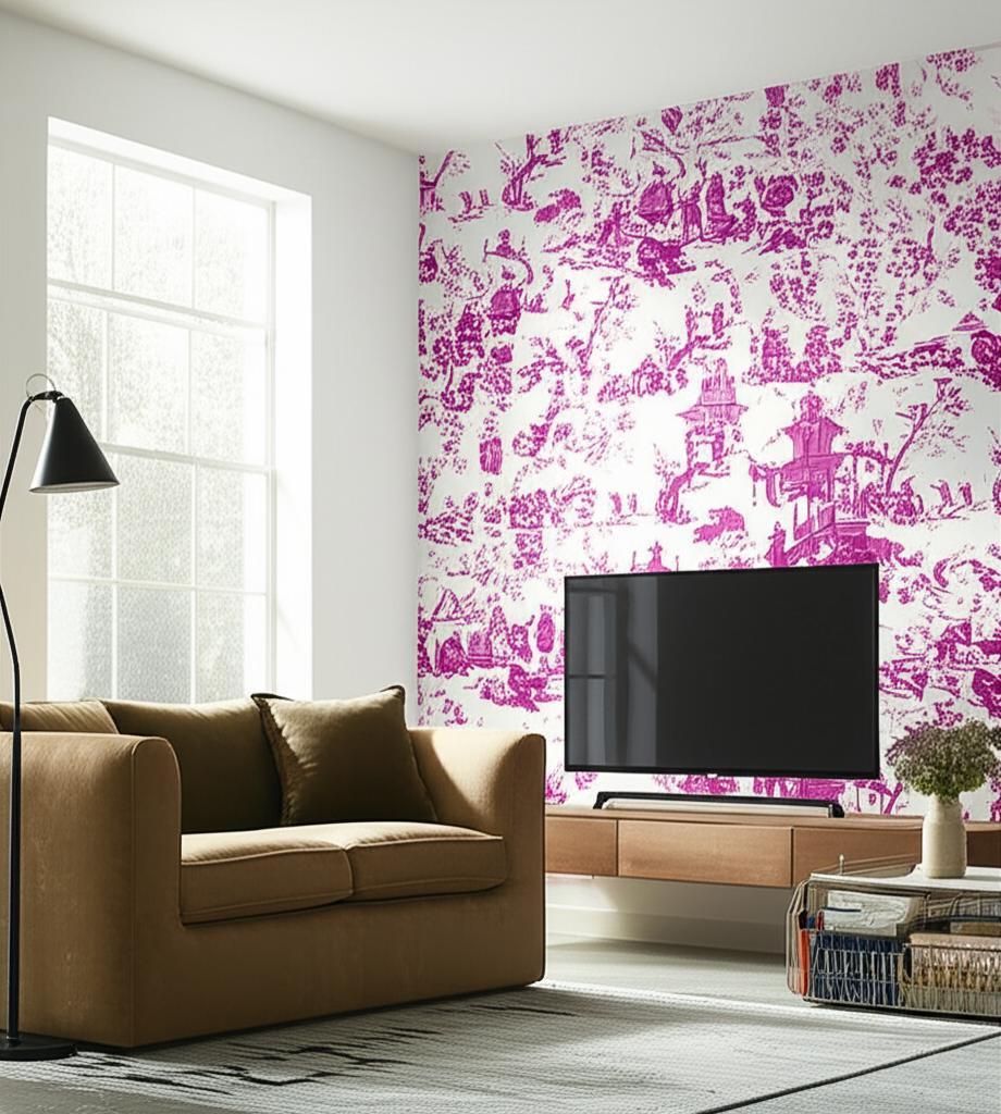 Chinois Peony by Schumacher Chinoiserie Toile Wallpaper – Schumacher 5007001