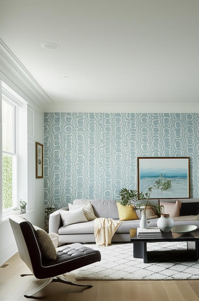 AMORE Indigo by Raoul Textiles Hand-Printed Wallpaper – Schumacher M49459