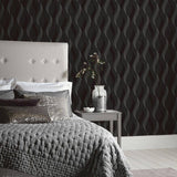 Wilhelmina Black by Arthouse Ribbon Wallpaper- Brewster Home Fashions AH295500