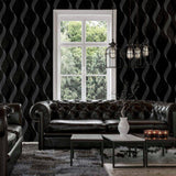 Wilhelmina Black by Arthouse Ribbon Wallpaper- Brewster Home Fashions AH295500