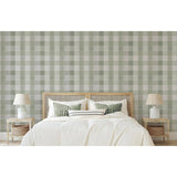 Rita Green by Arthouse Country Check Wallpaper – Brewster Home Fashions AH922806