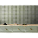Rita Green by Arthouse Country Check Wallpaper – Brewster Home Fashions AH922806