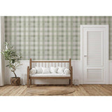 Rita Green by Arthouse Country Check Wallpaper – Brewster Home Fashions AH922806