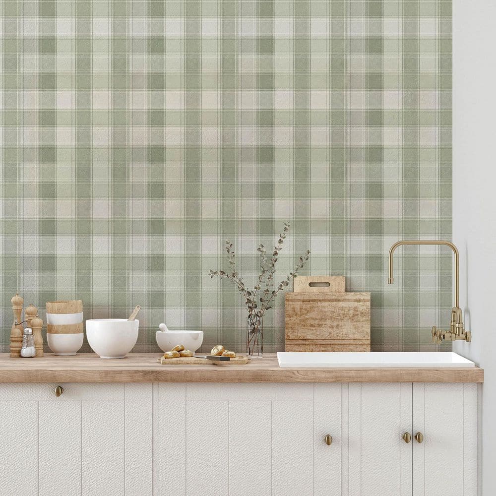 Rita Green Country Check Wallpaper by Arthouse