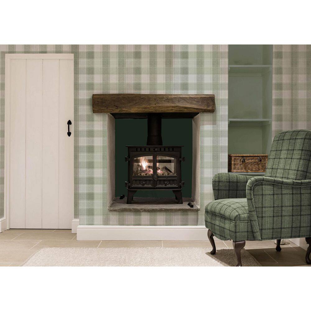 Rita Green by Arthouse Country Check Wallpaper – Brewster Home Fashions AH922806