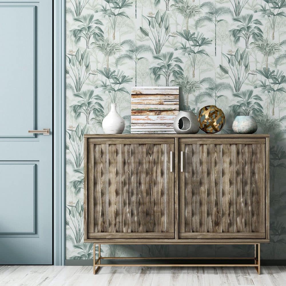 Freda Green by Arthouse Palm Trees Wallpaper- Brewster Home Fashions AH922908