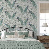 Keeka Blue by Arthouse Peacocks Wallpaper – Brewster Home Fashions AH923708