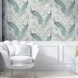 Keeka Blue by Arthouse Peacocks Wallpaper – Brewster Home Fashions AH923708