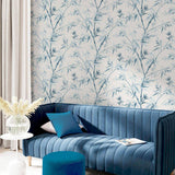 Moriko Blue by Arthouse Bamboo Wallpaper – Brewster Home Fashions AH924107