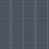 Auberge Dark Blue Plaid Wallpaper by Chesapeake