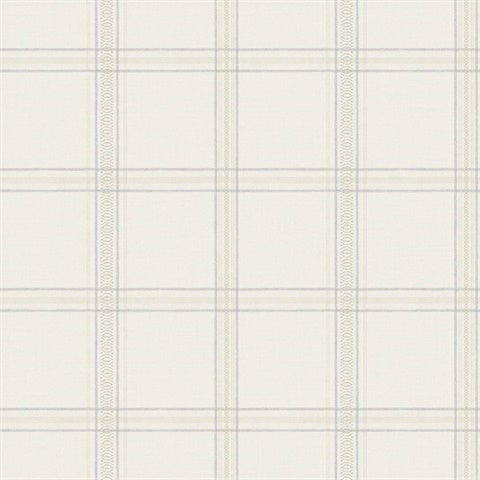 Chesapeake Auberge White Plaid Wallpaper
