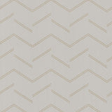Aviator Dove abstract chevron pattern in pale gold on soft grey commercial vinyl wallpaper