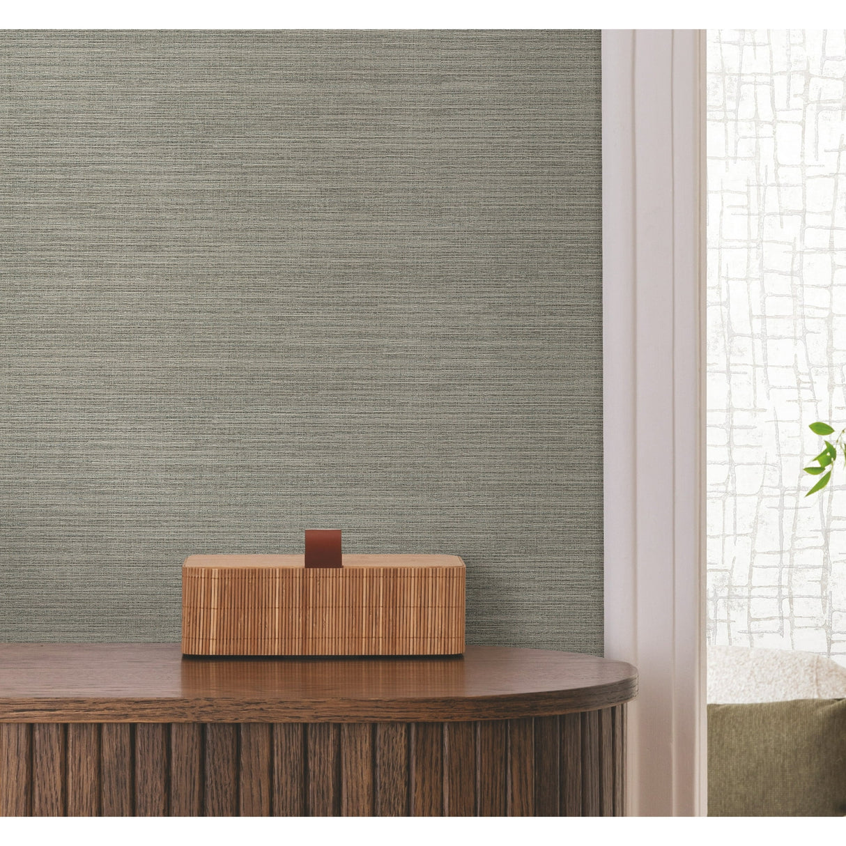 Rhett Green Striated Wallpaper by Warner Textured Vinyl Wallpaper – Brewster Home Fashions 4207-5425
