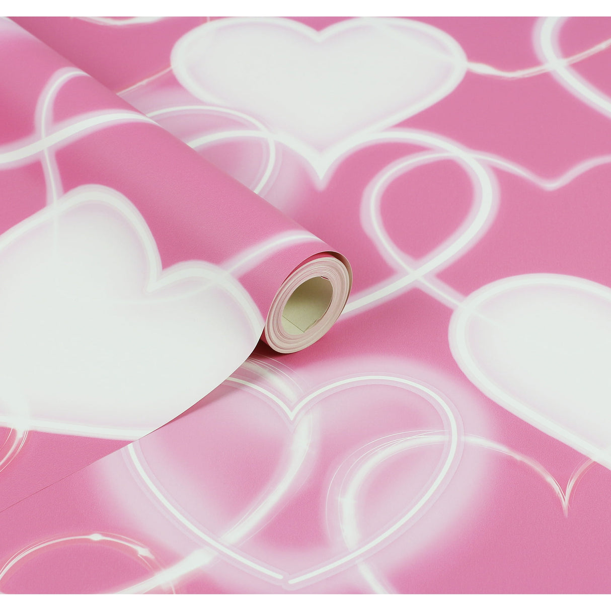 Effie Pink by Arthouse Neon Heart Wallpaper – Brewster Home Fashions AH100222AH