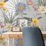 Calista Light Blue by Fine Decor Tropical Floral Wallpaper – Brewster Home Fashions FD43785