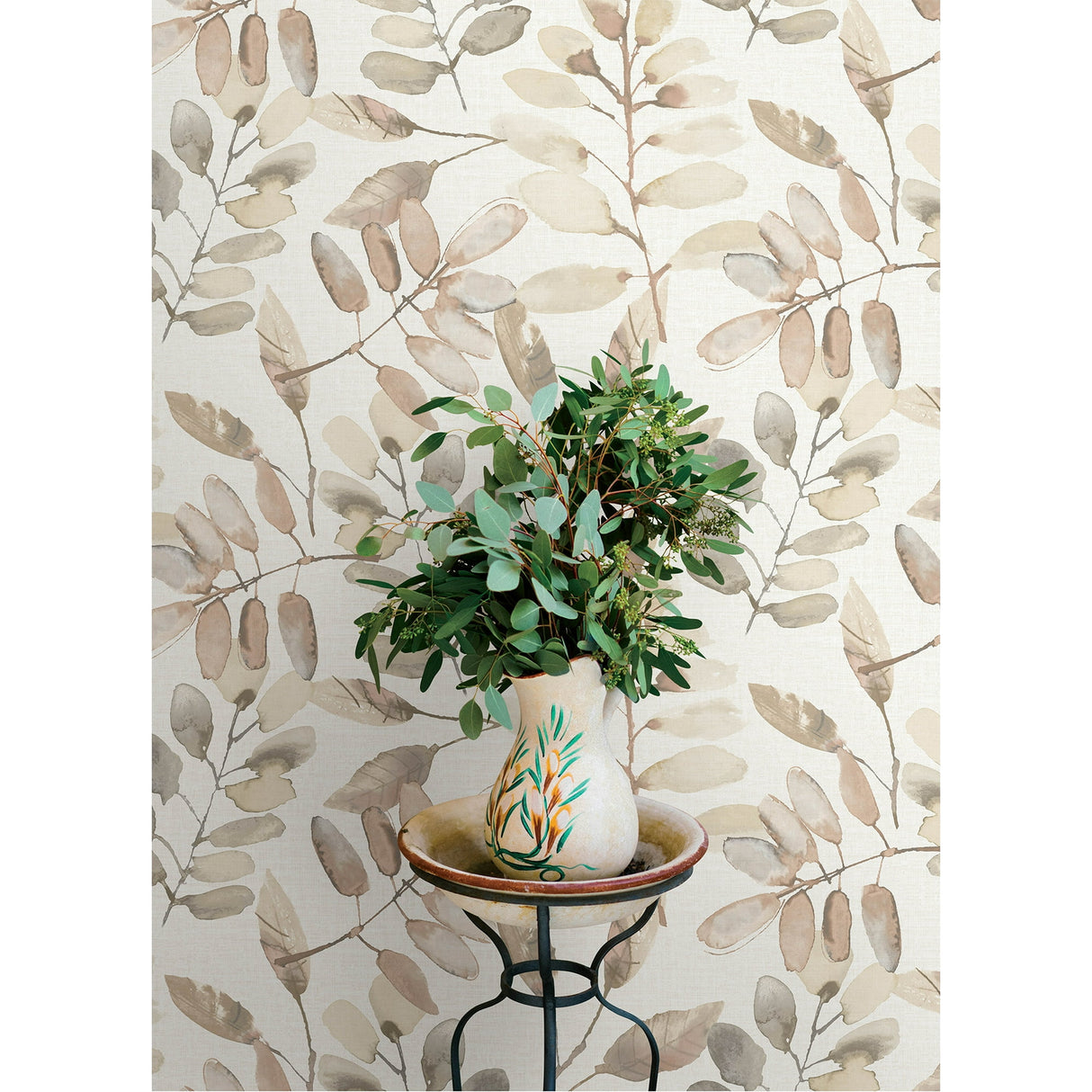 Pinnate Salmon Leaves by Chesapeake Botanical Wallpaper – Brewster Home Fashions 4169-13912