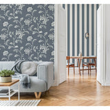 Juliette Blue by Fine Decor Jacobean Wallpaper – Brewster FD43453