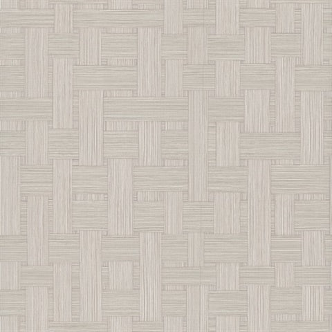 Basketry Dove Grey woven texture wallpaper by York Wallcoverings, pattern SI25723