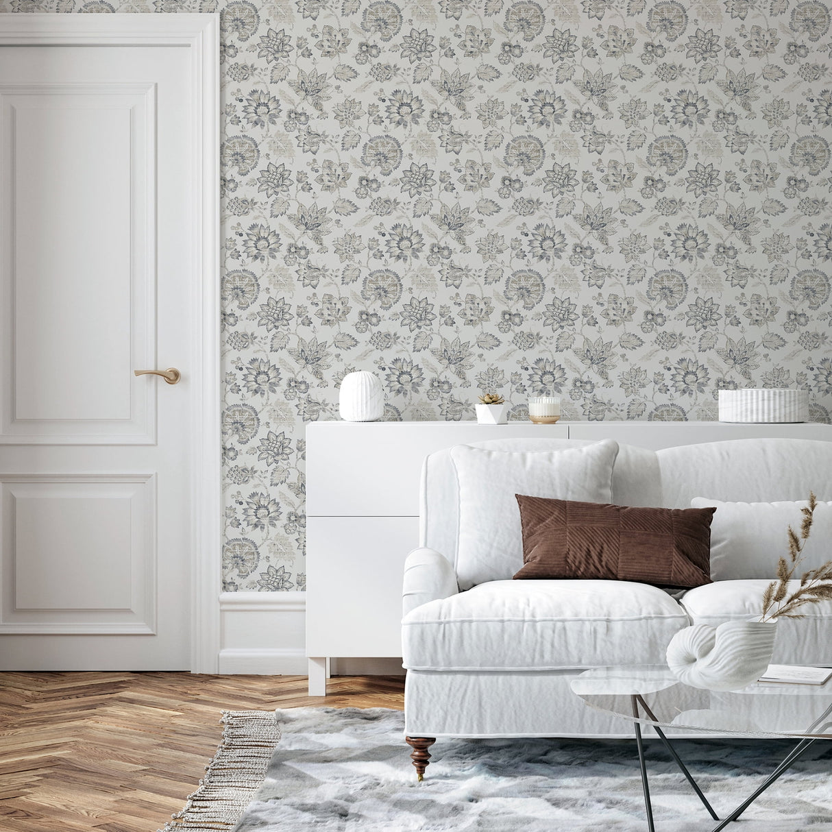 Prudie Denim by Arthouse Jacobean Trail Wallpaper – Brewster Home Fashions AH924707