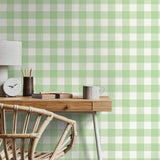 Patrice Light Green by Fine Decor Gingham Wallpaper – Brewster Home Fashions FD43393