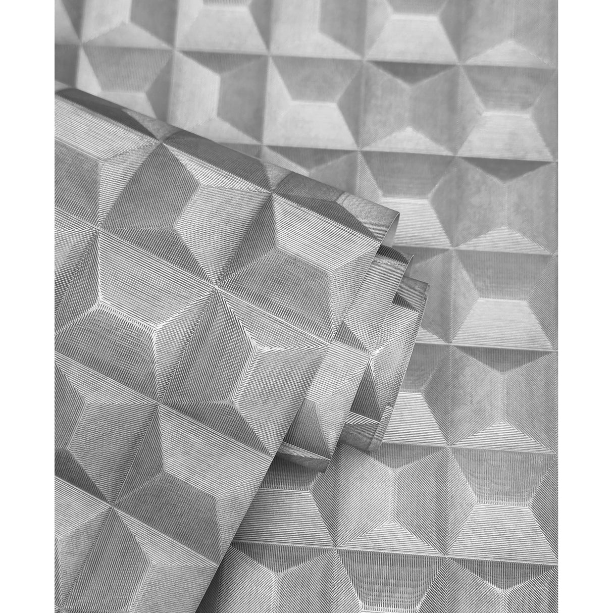 Romero Grey by Fine Decor 3D Geometric Wallpaper – Brewster Home Fashions M95684