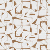Calder Gold Abstract commercial vinyl wallpaper, white ground with gold geometric lines, 54 in. wide