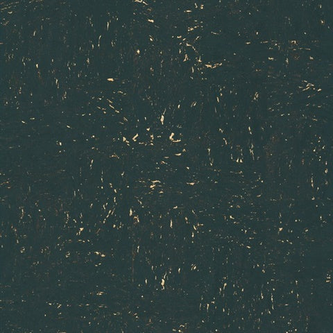 Caldera Cork Teal cork wallpaper with rose-gold flecks, 36 in x 24 ft roll