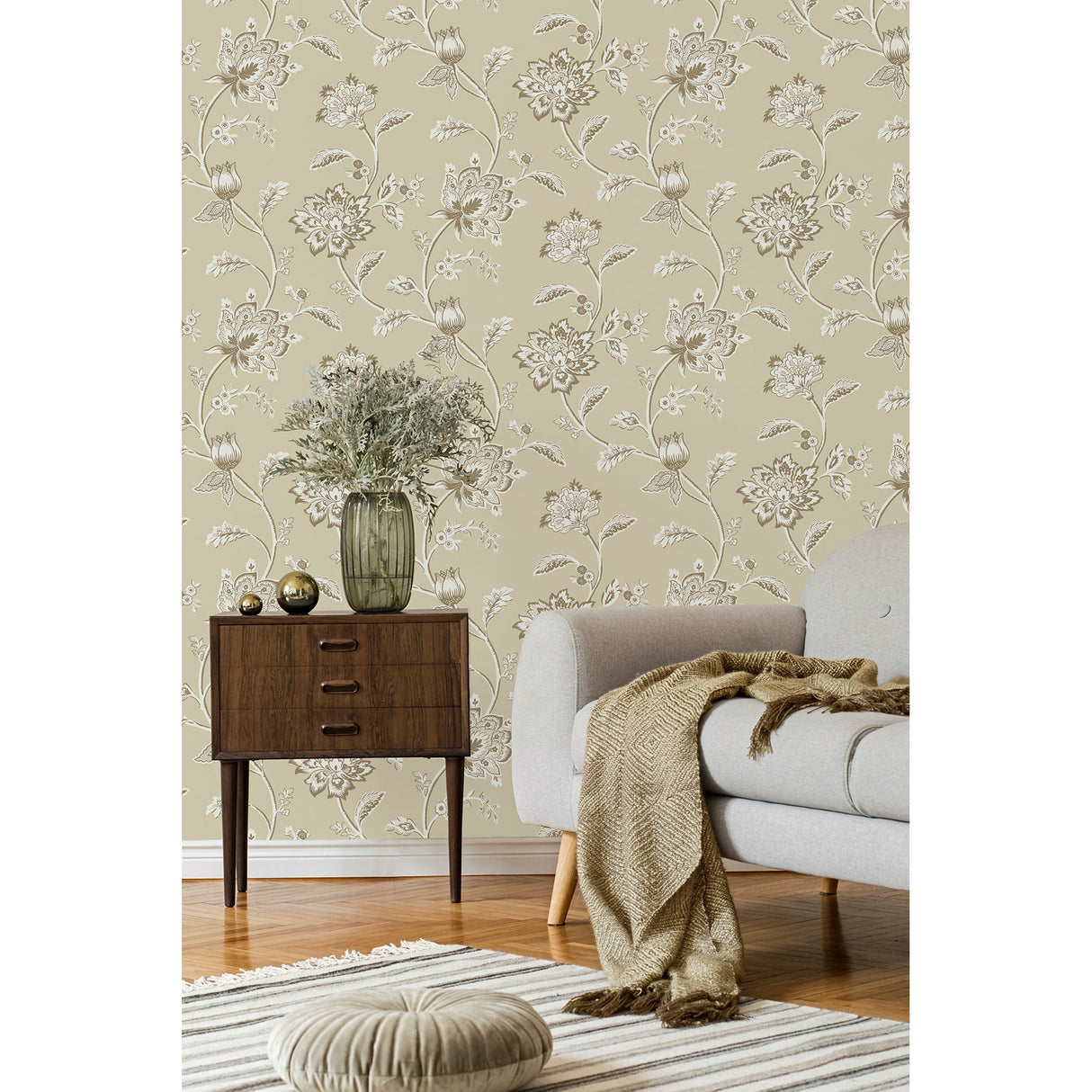 Juliette Light Yellow by Fine Decor Jacobean Wallpaper – Brewster Home Fashions FD43452