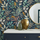 Kenzo Navy by Fine Decor Monkey Walk Wallpaper – Brewster Home Fashions FD43836