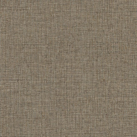 Clarkson Bronze Woven Wallpaper sample swatch and room scene