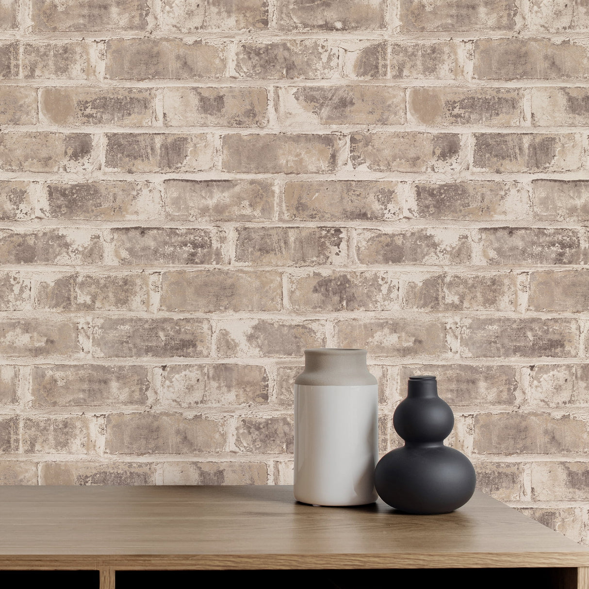 Warrick Taupe by Fine Decor Brick Wallpaper – Brewster Home Fashions FD43472