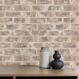 Warrick Taupe by Fine Decor Brick Wallpaper – Brewster Home Fashions FD43472