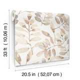 Pinnate Salmon Leaves by Chesapeake Botanical Wallpaper – Brewster Home Fashions 4169-13912