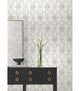 Pirouette White & Silver by Candice Olson Traditional Metallic Non Woven Damask Wallpaper – York Designer Series DF3373