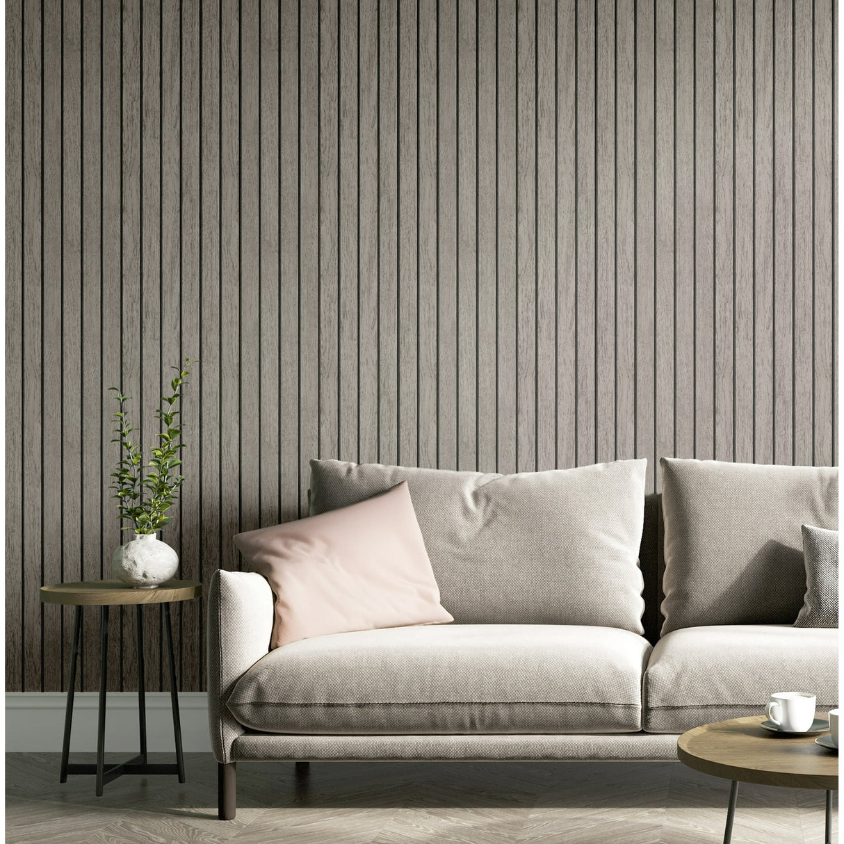 Manolo Grey by Fine Decor Wooden Slat Wallpaper – Brewster Home Fashions FD43831