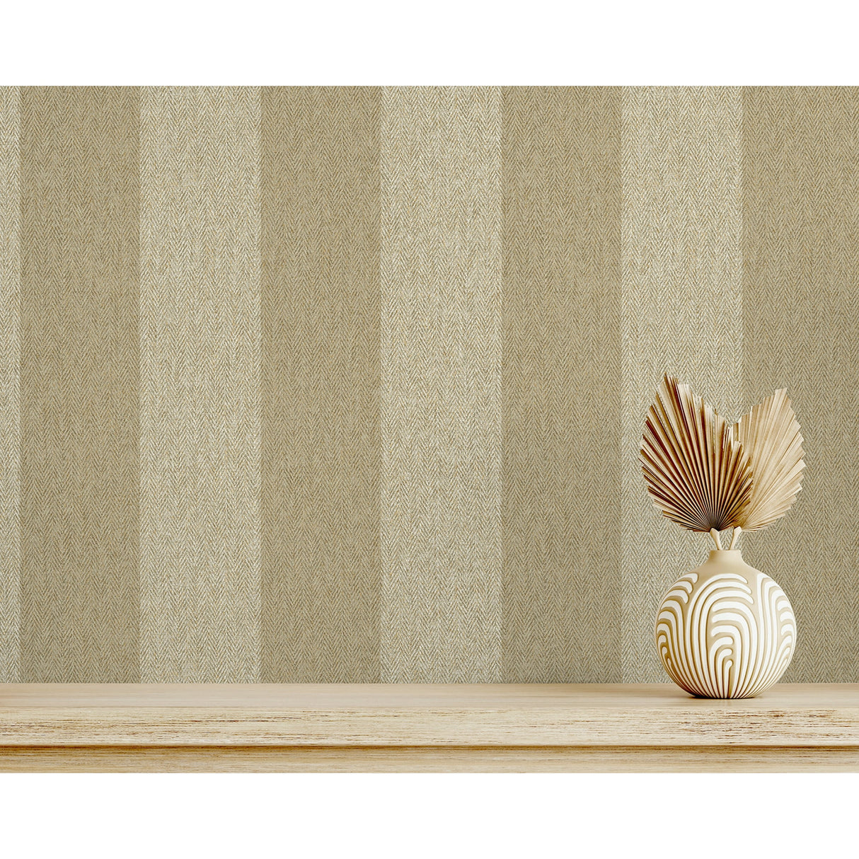 Finn Light Brown by Fine Decor Chevron Stripe Wallpaper – Brewster Home Fashions M1869