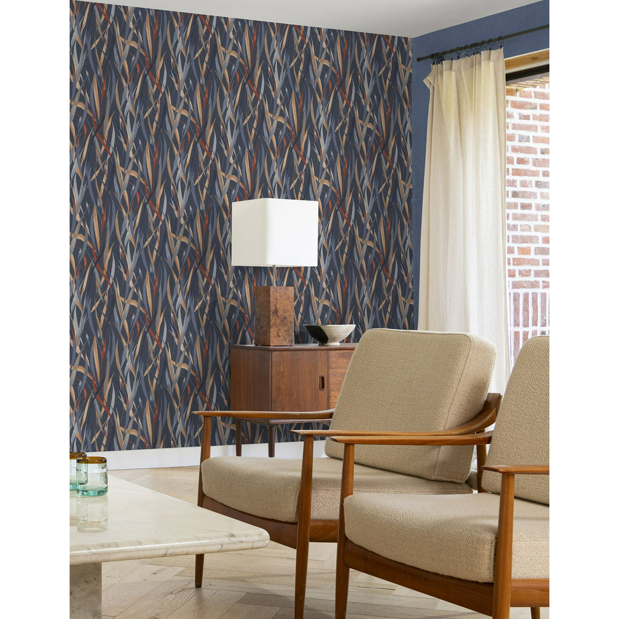 Sway Blue by Rasch Botanical Wallpaper – Brewster RH330236