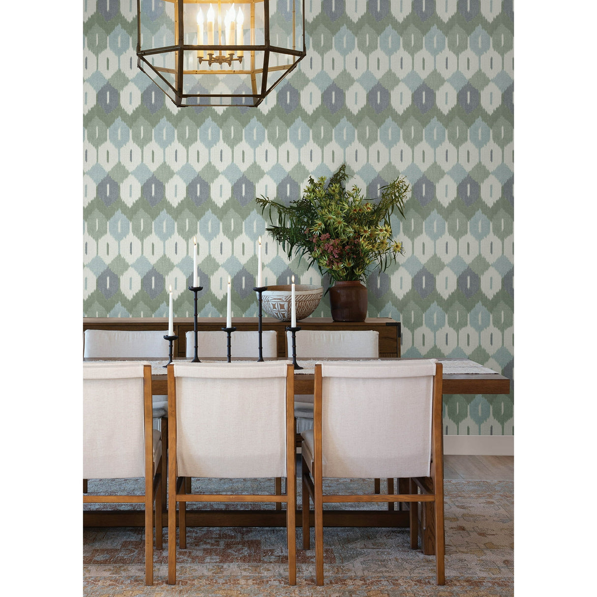 Abilene Sea Green by A-Street Prints Ikat Wallpaper- A-Street Prints 4147-27406