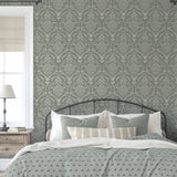 Wickham Green by Arthouse Stag Damask Wallpaper – Brewster Home Fashions AH923706