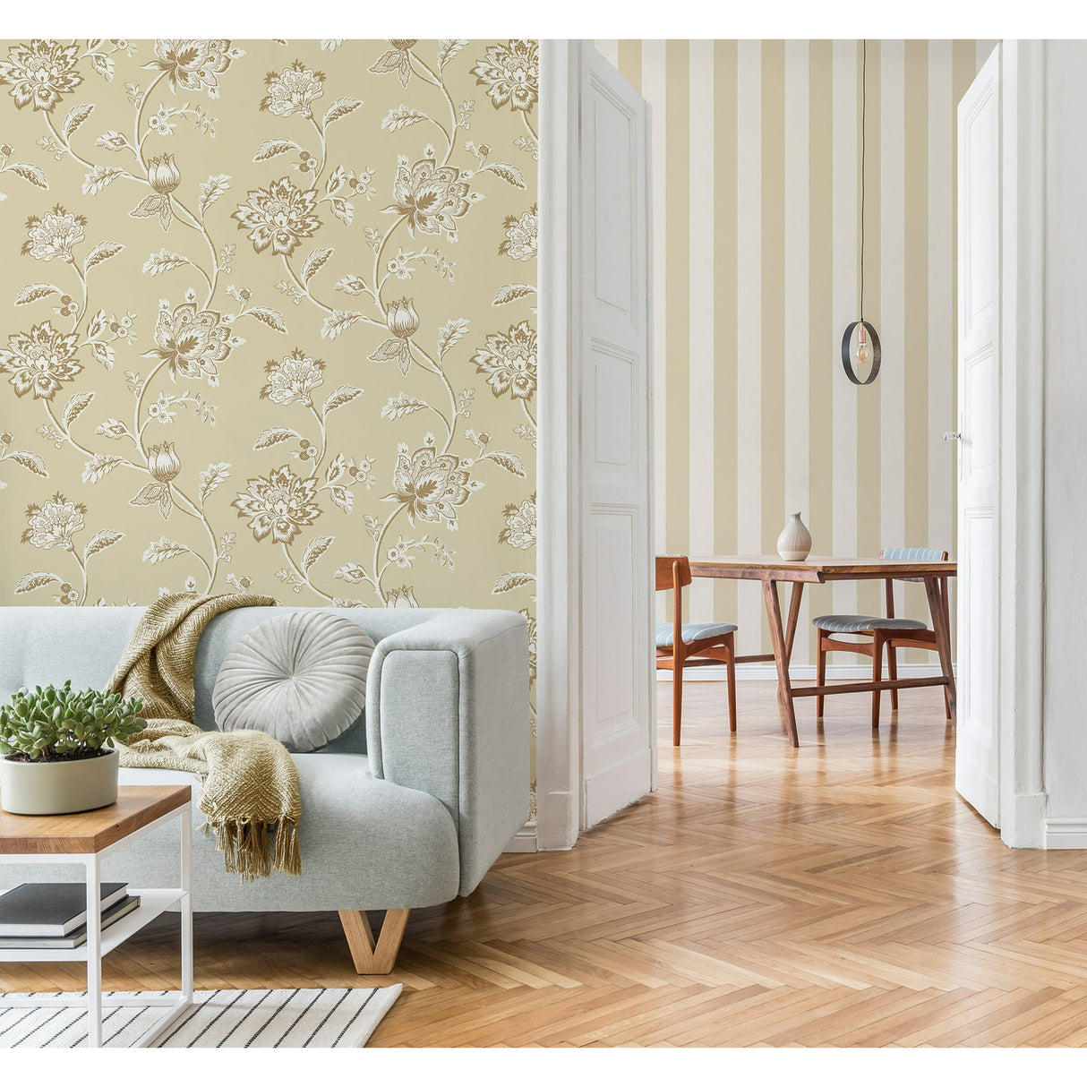 Juliette Light Yellow by Fine Decor Jacobean Wallpaper – Brewster Home Fashions FD43452