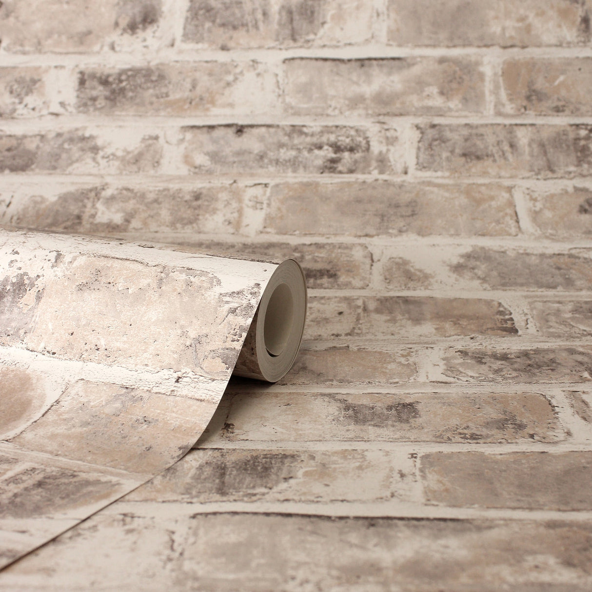 Warrick Taupe by Fine Decor Brick Wallpaper – Brewster Home Fashions FD43472