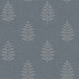 Frond Denim Leaf Wallpaper by Chesapeake