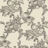 Gerty Black Fruit Toile Wallpaper by A-Street Prints