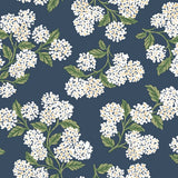 Rifle Paper Co. Hydrangea Navy & White Peel & Stick Wallpaper, PSW1619RL