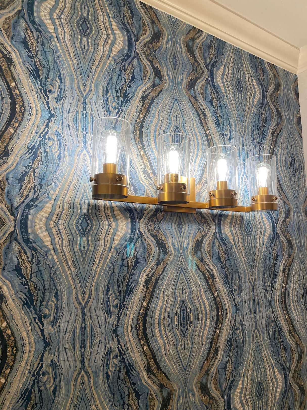 Kaleidoscope Blue by York Wallcoverings Abstract Wallpaper – York Wallcoverings BH8398