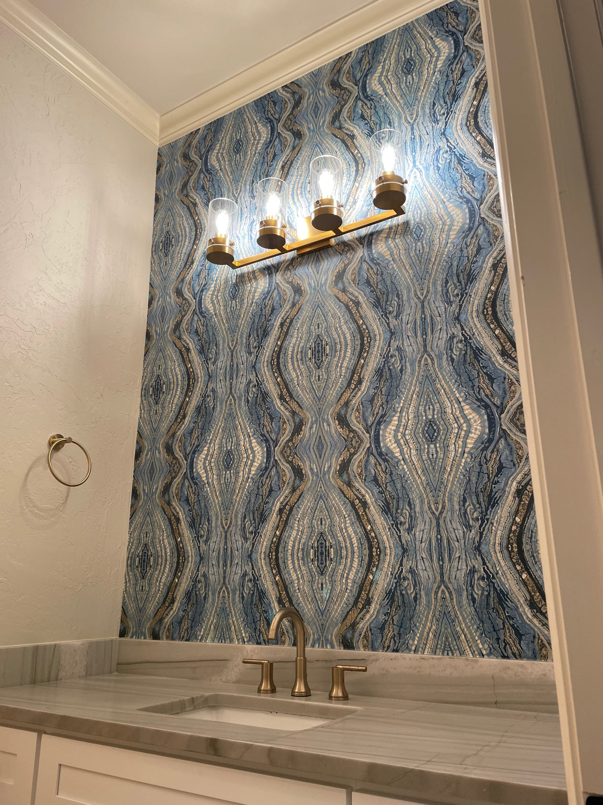Kaleidoscope Blue by York Wallcoverings Abstract Wallpaper – York Wallcoverings BH8398