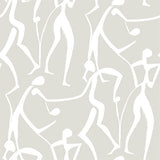 Joyful Dancers Lichen Grey abstract figure wallpaper by York Wallcoverings, SKU ZM2835