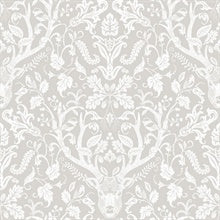Kiwassa Grey by Chesapeake Antler Damask Wallpaper – Brewster Home Fashions 4169-12701